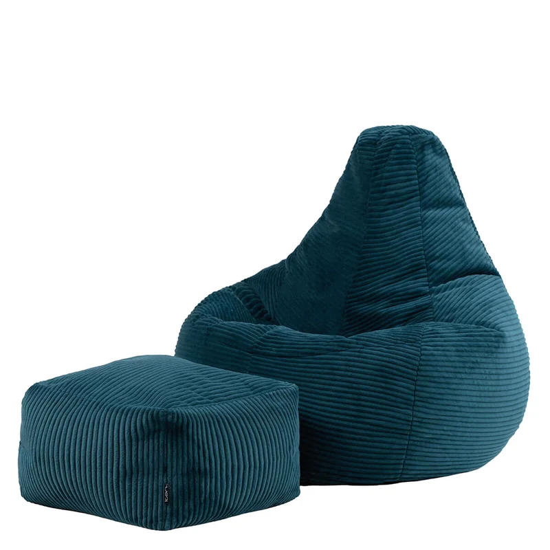 Dalton Recliner Sitzsack, Cord, Blaugrün
