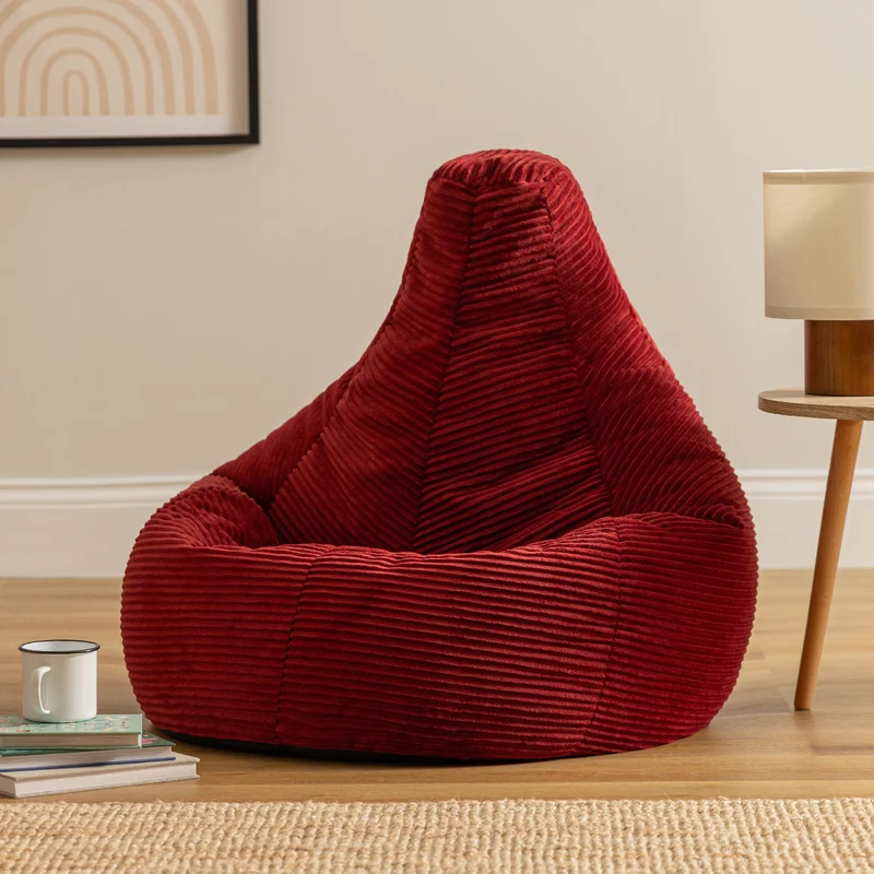Dalton Recliner Sitzsack, Cord, Burgunderrot