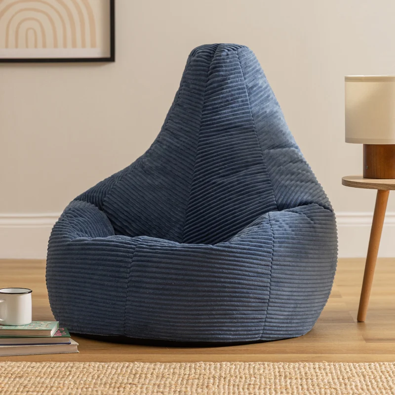 Dalton Sitzsack mit Rückenlehne, Cord, Denimblau