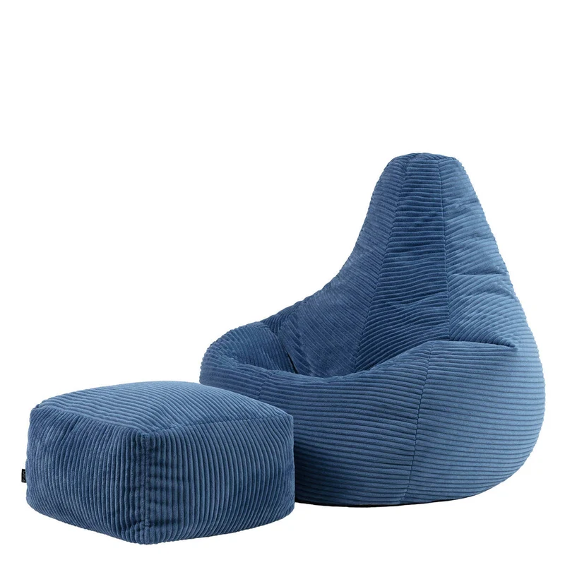 Dalton Sitzsack mit Rückenlehne, Cord, Denimblau