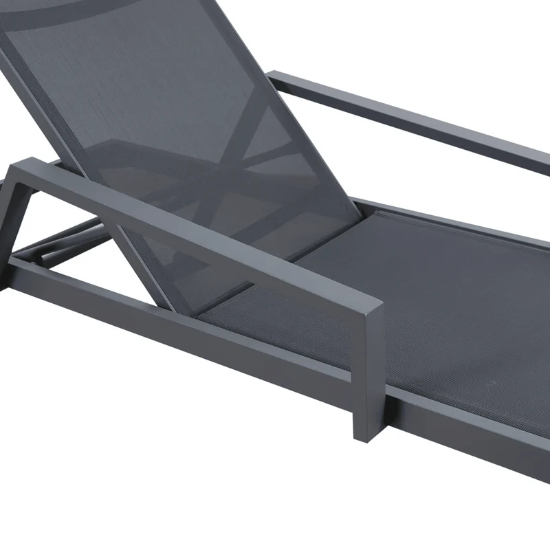 Boender Outdoor textileen ligbed tuin met wielen antraciet