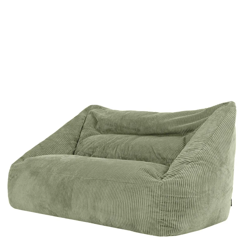 Cecilia Jumbo Cord Bean Bag Sofa - Sage Green