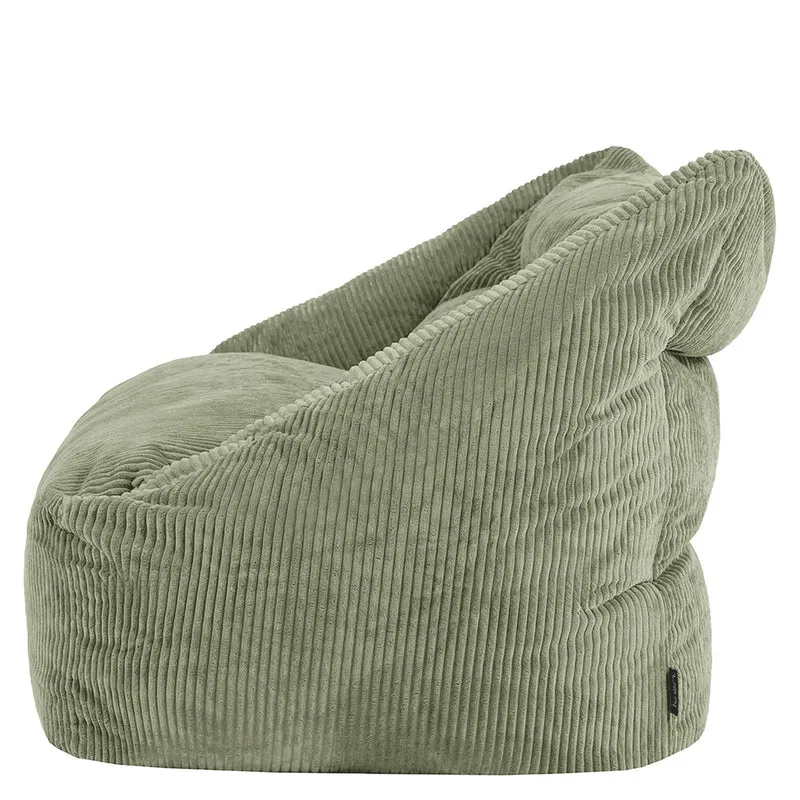 Cecilia Jumbo Cord Bean Bag Sofa - Sage Green
