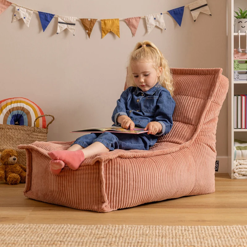 Dolce Kinder-Sitzsack, Cord, Morgenrosa