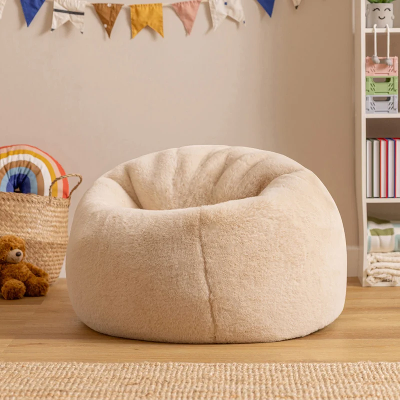 Kingston Kinder-Sitzsack, Kunstkaninchenfell, Naturfarbe