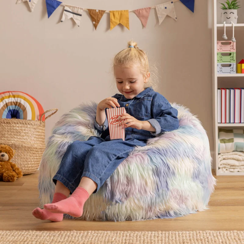 Kunstfell-Sitzsack von für Kinder, Unicorn