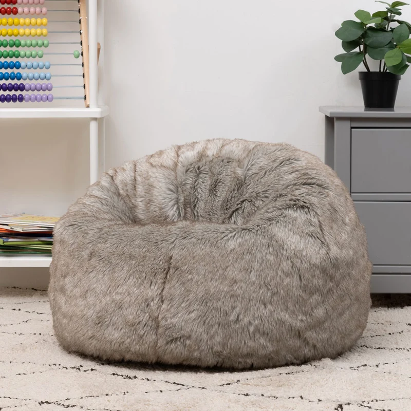 Kinder Kingston Luxuriöser Kunstfell-Sitzsack – Lapin