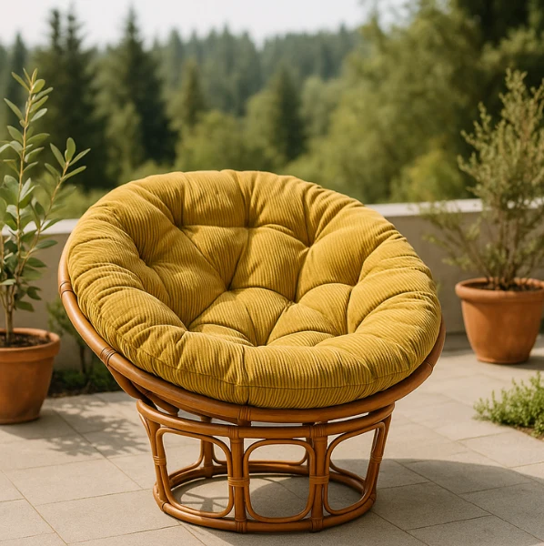 Rundes Cordkissen für Papasan-Sessel