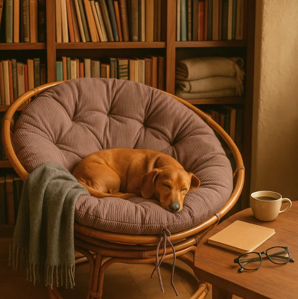 Rundes Cordkissen für Papasan-Sessel