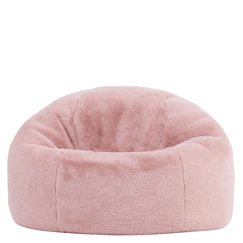 Kingston Klassischer Sitzsack, Kunstkaninchenfell, Rosé