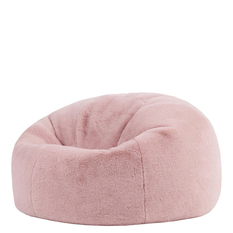 Kingston Klassischer Sitzsack, Kunstkaninchenfell, Rosé