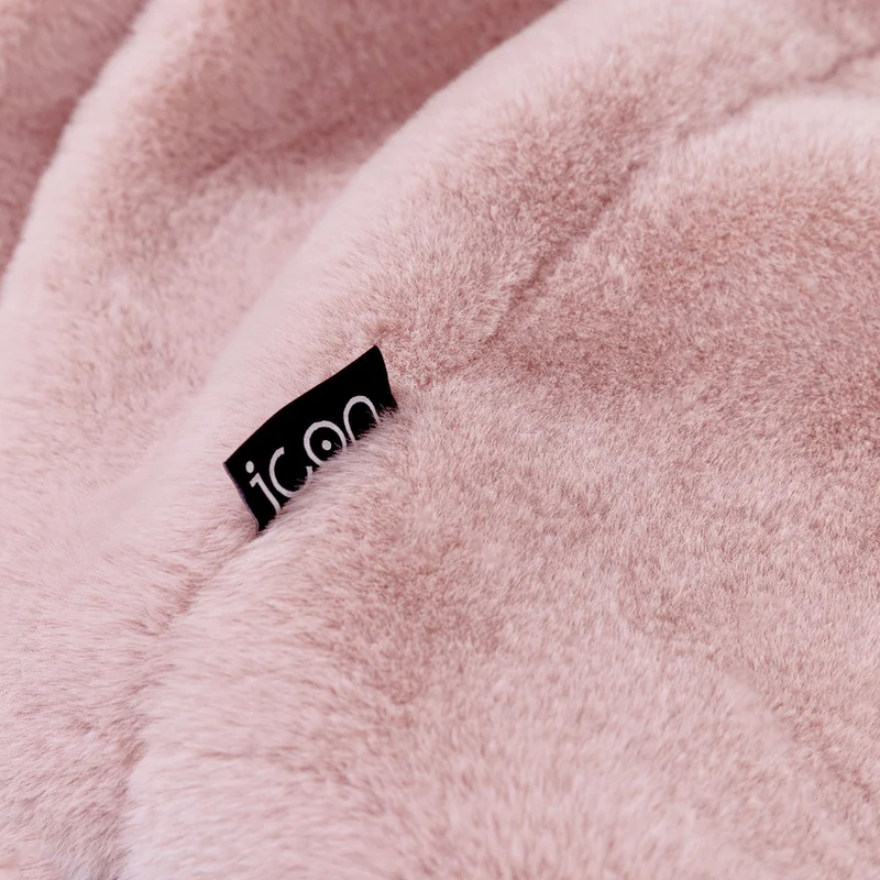 Kingston Klassischer Sitzsack, Kunstkaninchenfell, Rosé