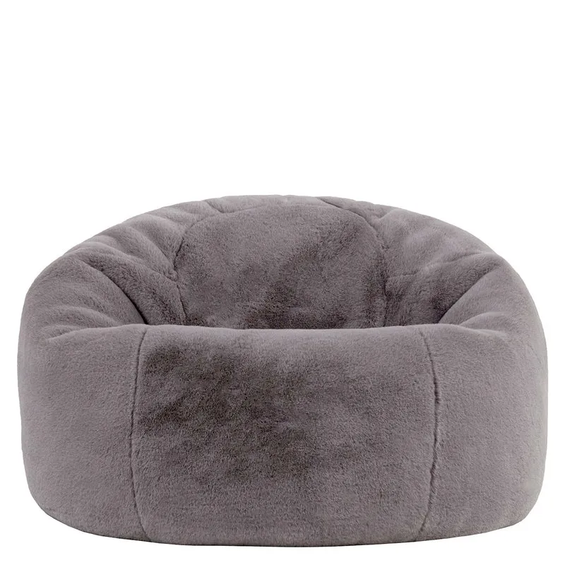 Kingston Klassischer Sitzsack, Kunstkaninchenfell, Hellgrau