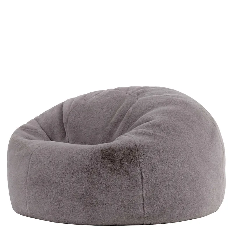 Kingston Klassischer Sitzsack, Kunstkaninchenfell, Hellgrau