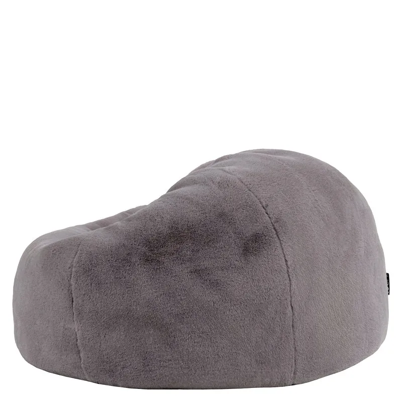 Kingston Klassischer Sitzsack, Kunstkaninchenfell, Hellgrau