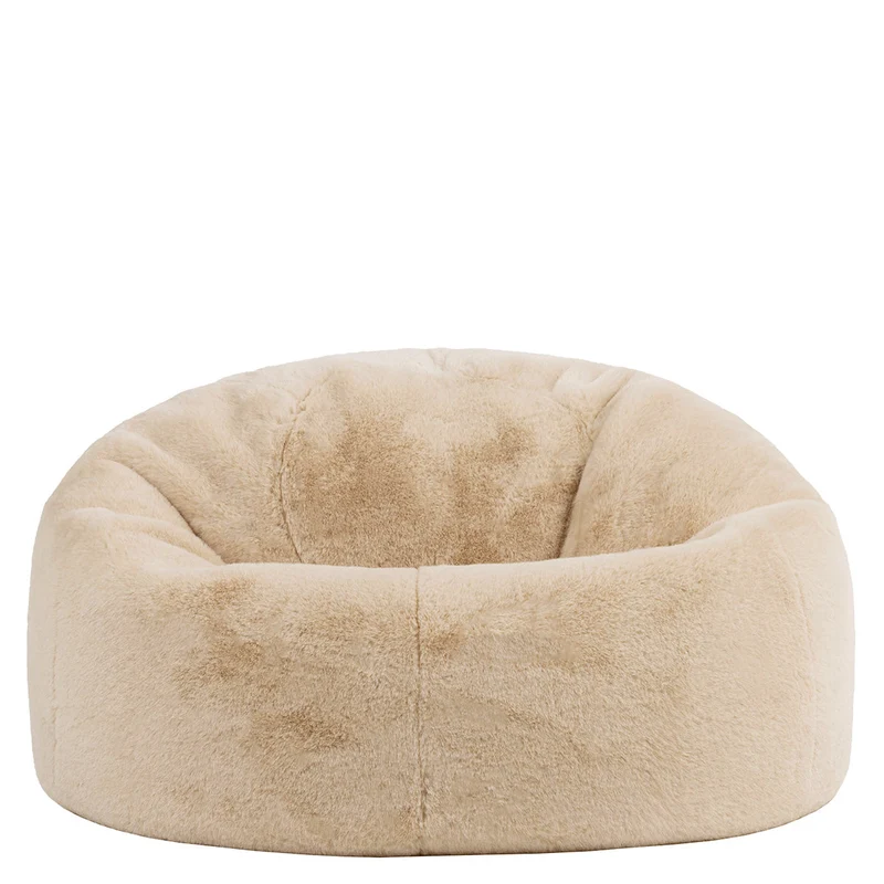 Kingston Klassischer Sitzsack, Kunsttkaninchenfell, Naturfarbe