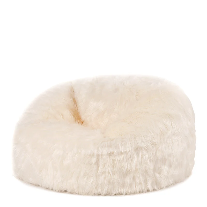 Layla Spikey Kunstfell-Sitzsack - Beige