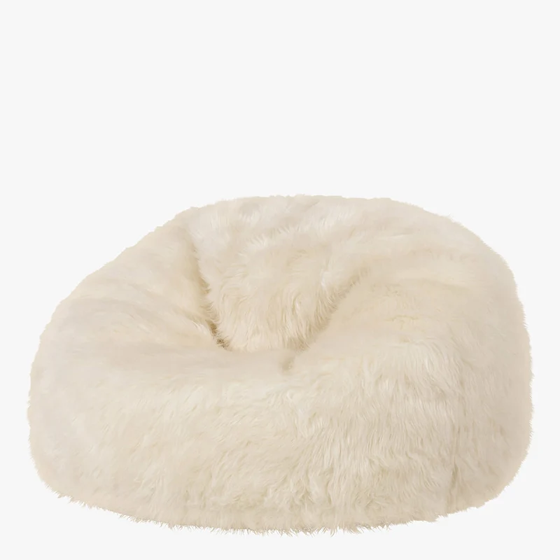 Layla Spikey Kunstfell-Sitzsack - Beige