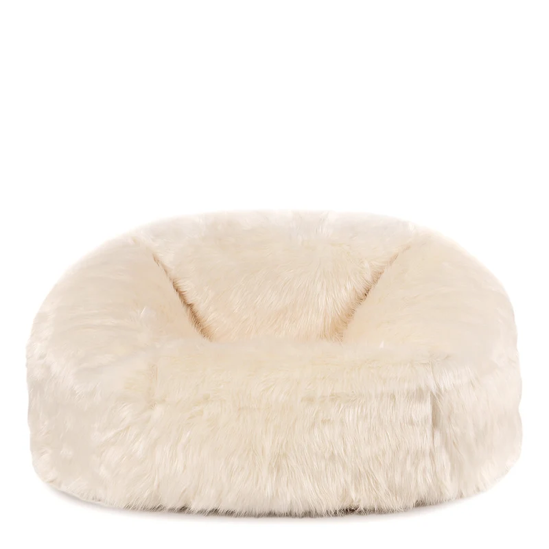 Layla Spikey Kunstfell-Sitzsack - Beige