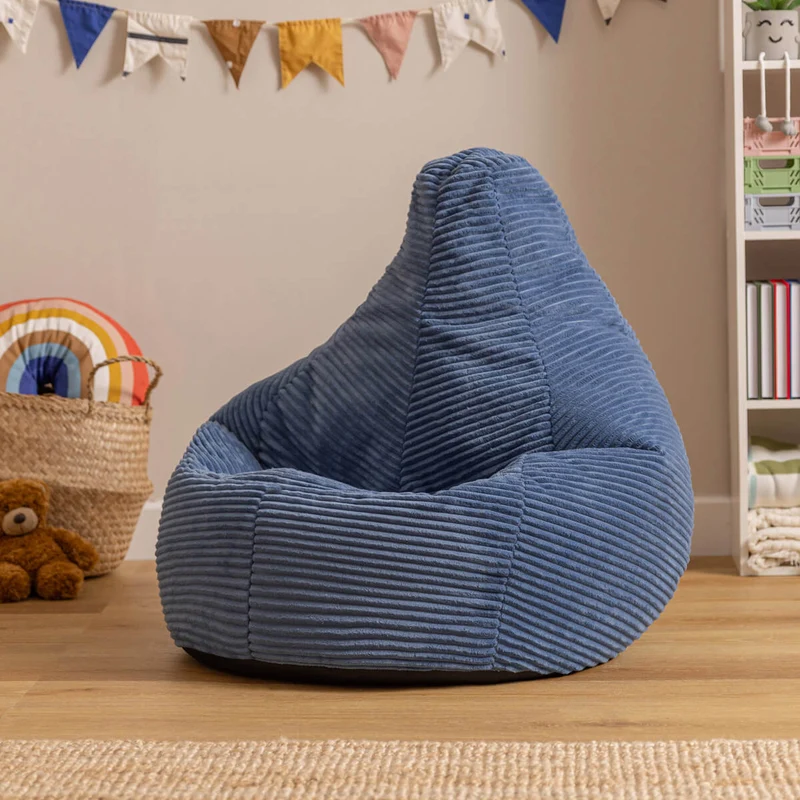 Dalton Sessel-Sitzsack für Kinder, Cord, Denimblau