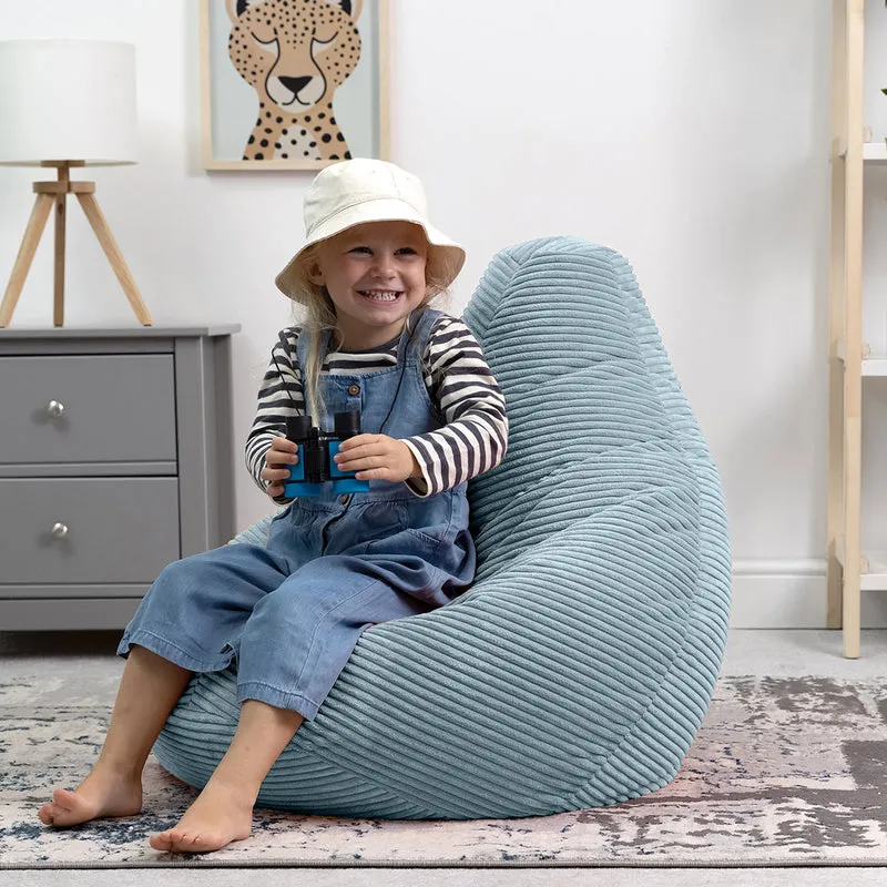 Kinder Sitzsack Dalton Cord mit hoher Rückenlehne - Hellblau