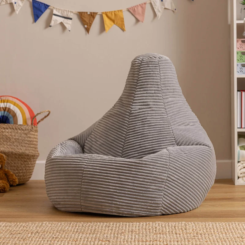 Dalton Sessel-Sitzsack für Kinder, Cord, Grau