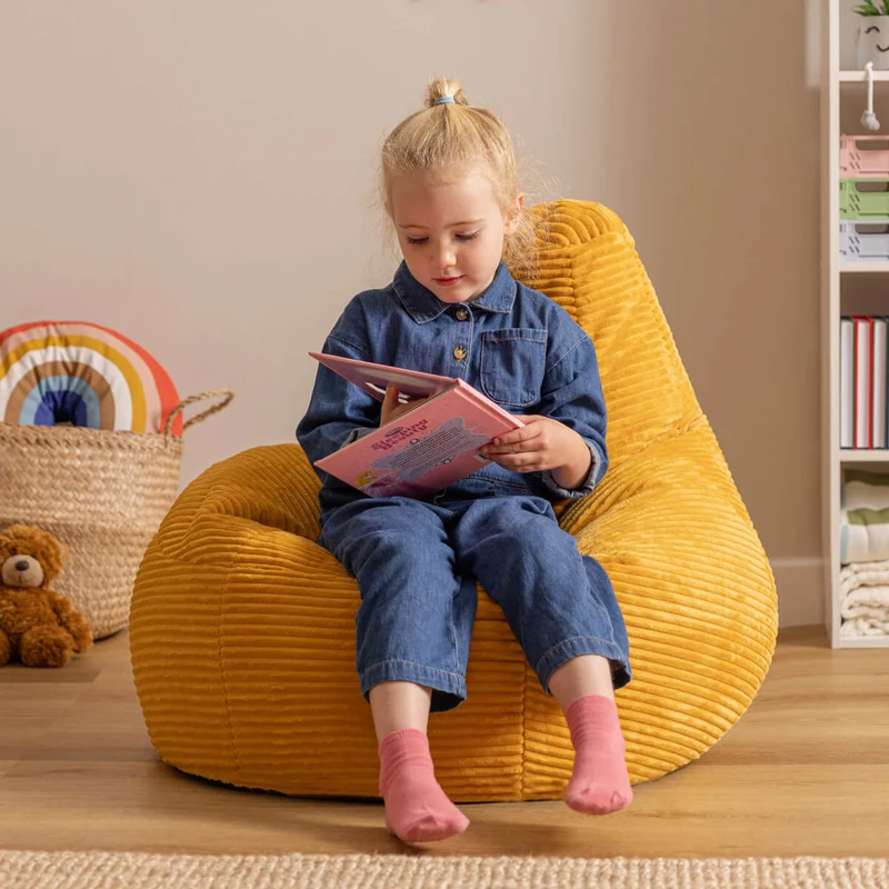 Dalton Sessel-Sitzsack für Kinder, Cord, Gelb