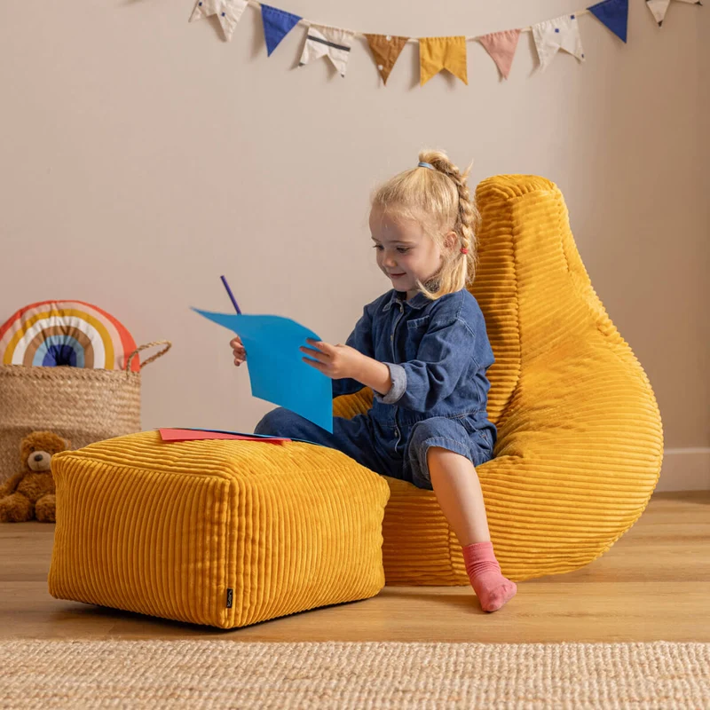 Dalton Sessel-Sitzsack für Kinder, Cord, Gelb