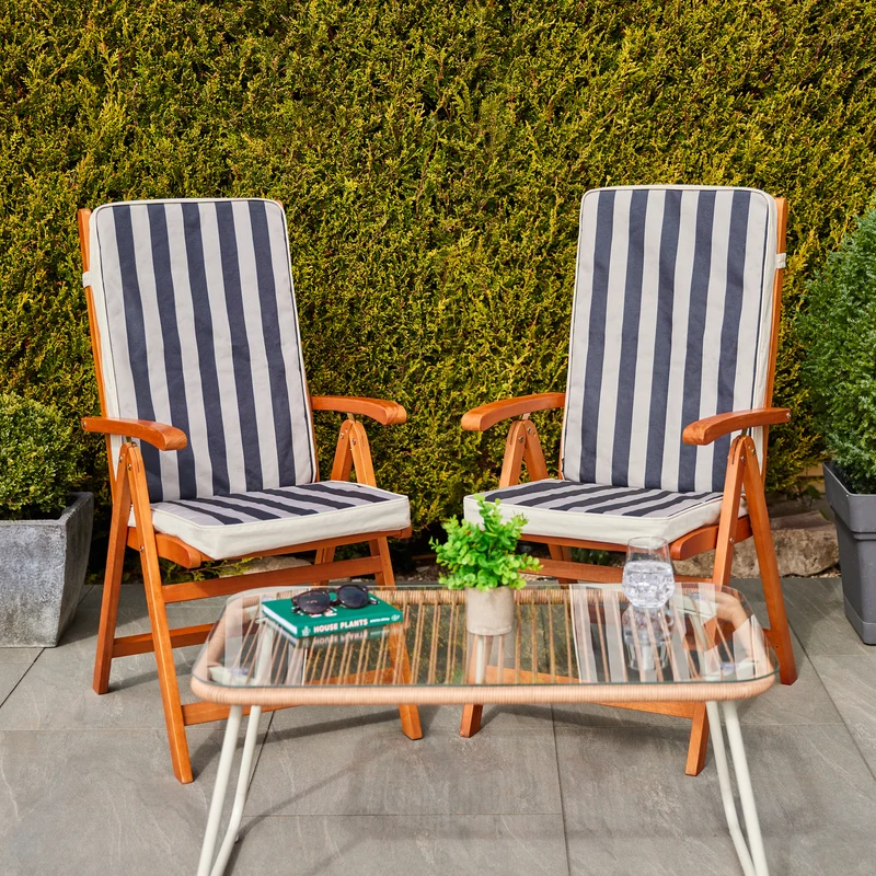 Deck Stripe Sitzkissen Navy - Schwarz