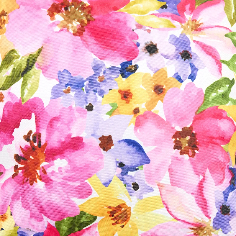 Outdoor-Kissen mit Blumen-Aquarell-Druck