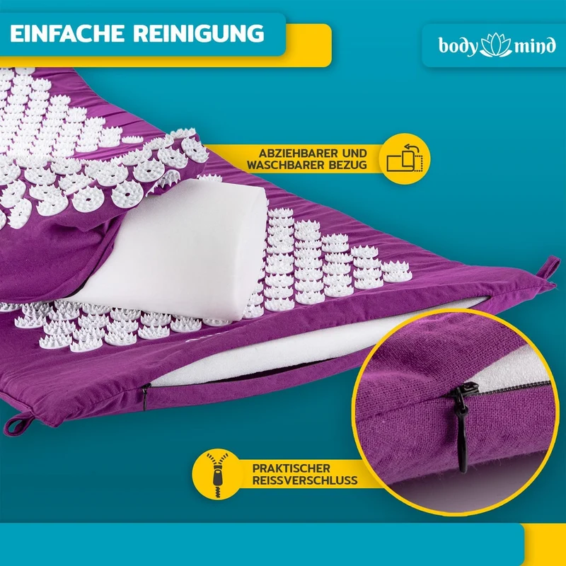 Akupressurmatte Set mit Kissen - 7140 Spitzen für Tiefenentspannung
