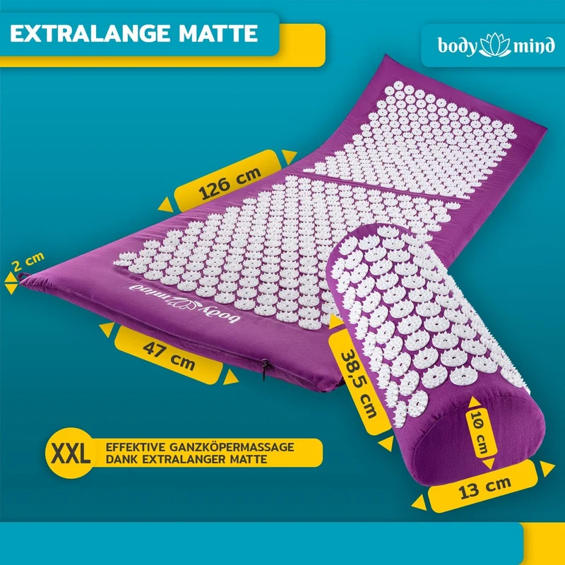Akupressurmatte Set mit Kissen - 7140 Spitzen für Tiefenentspannung