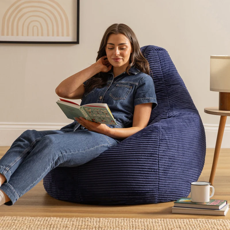 Dalton Sessel-Sitzsack, Cord, Dunkenblau