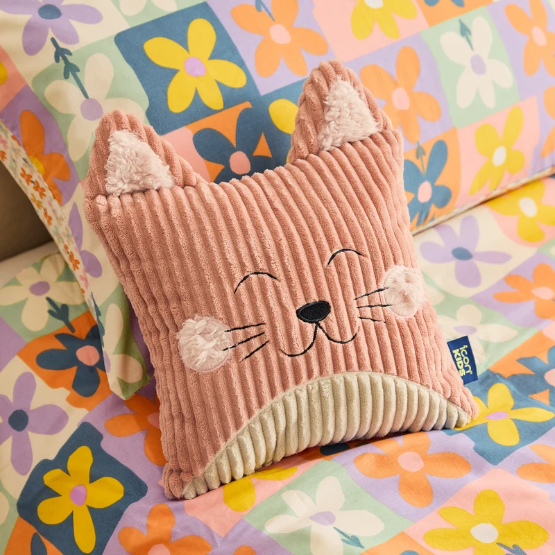 Kinder Cleo Katze Kordkissen - Morgenrot