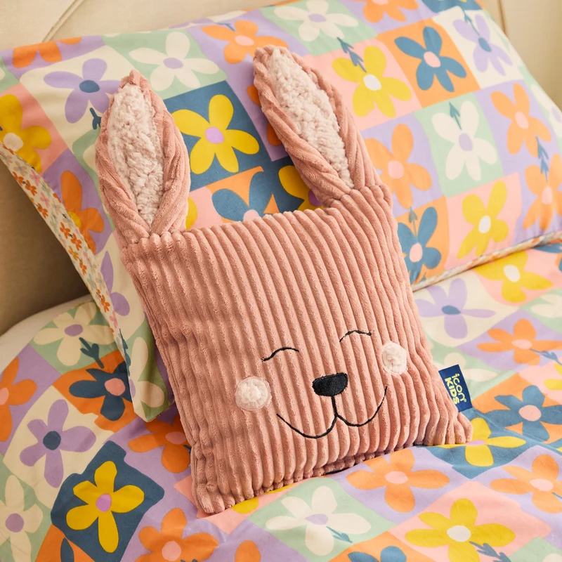 Kinder Robyn Kaninchen Cord Kissen – Morgenrot