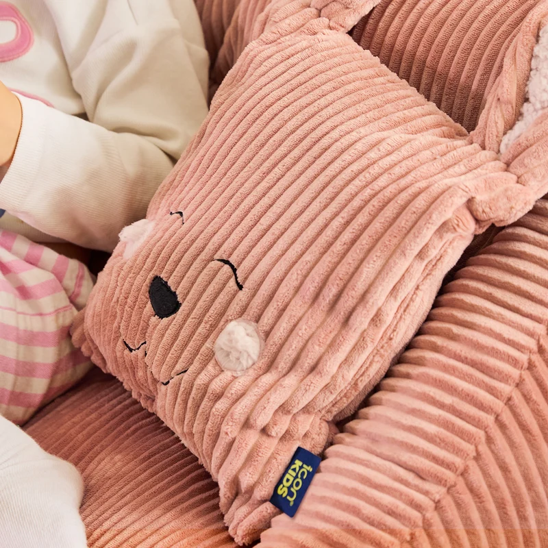 Kinder Robyn Kaninchen Cord Kissen – Morgenrot