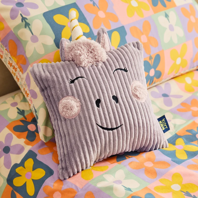 Kinder Luna Einhorn Kordkissen – Lavendel
