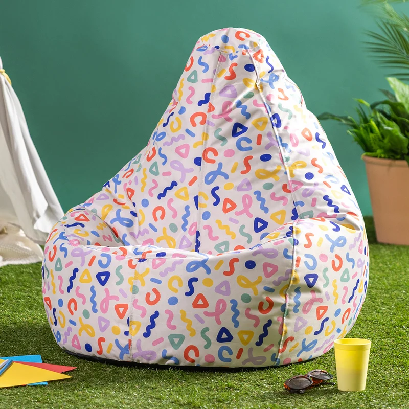 Kinder Dalton Indoor-Outdoor Hochlehner-Sitzsack – Konfetti Bunt