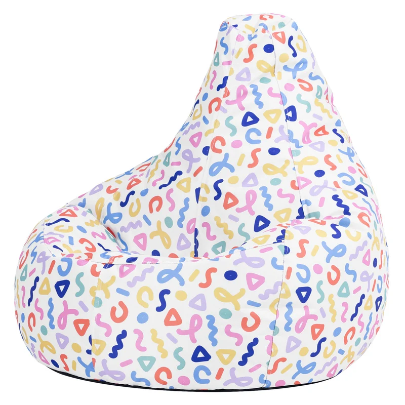 Kinder Dalton Indoor-Outdoor Hochlehner-Sitzsack – Konfetti Bunt