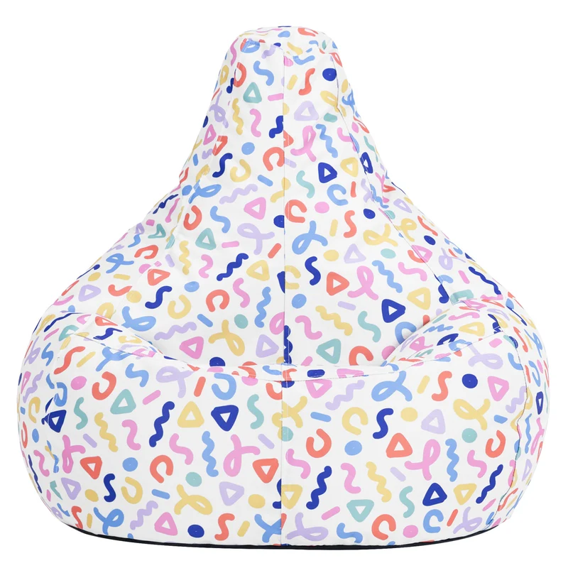 Kinder Dalton Indoor-Outdoor Hochlehner-Sitzsack – Konfetti Bunt