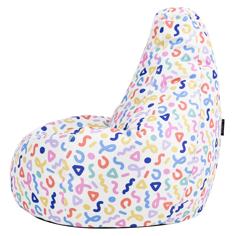 Kinder Dalton Indoor-Outdoor Hochlehner-Sitzsack – Konfetti Bunt