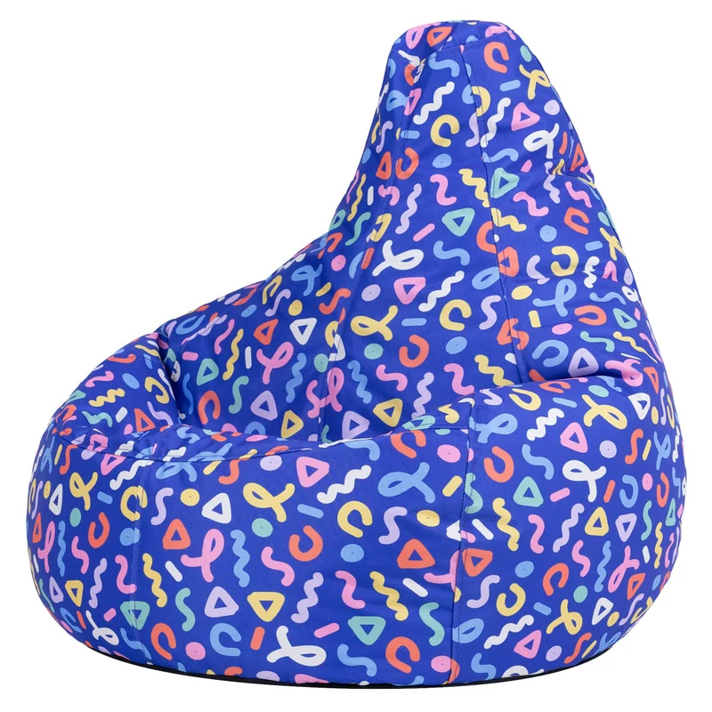 Kids Dalton Indoor-Outdoor Hochlehnen-Sitzsack – Konfetti-Blau