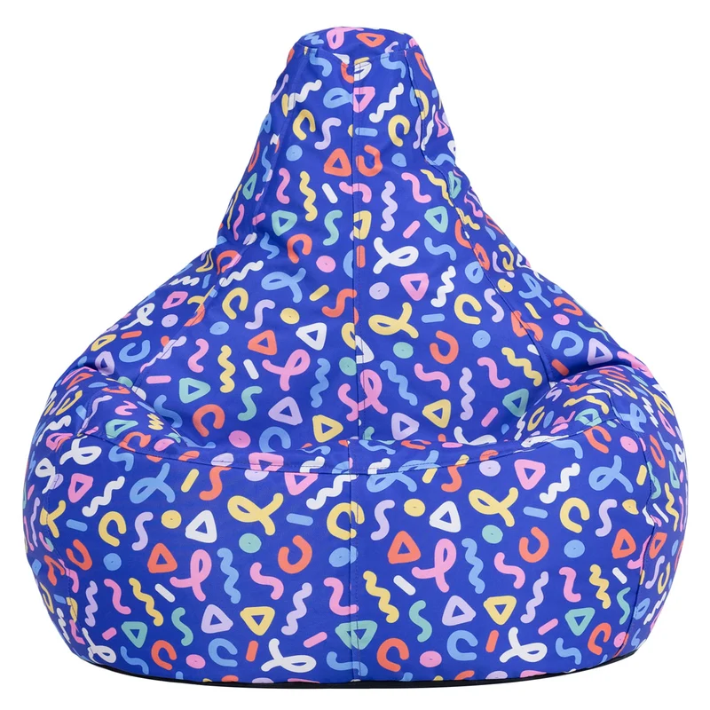 Kids Dalton Indoor-Outdoor Hochlehnen-Sitzsack – Konfetti-Blau