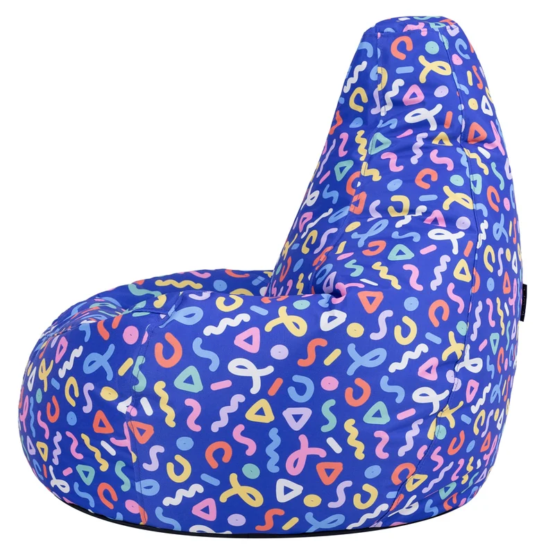 Kids Dalton Indoor-Outdoor Hochlehnen-Sitzsack – Konfetti-Blau