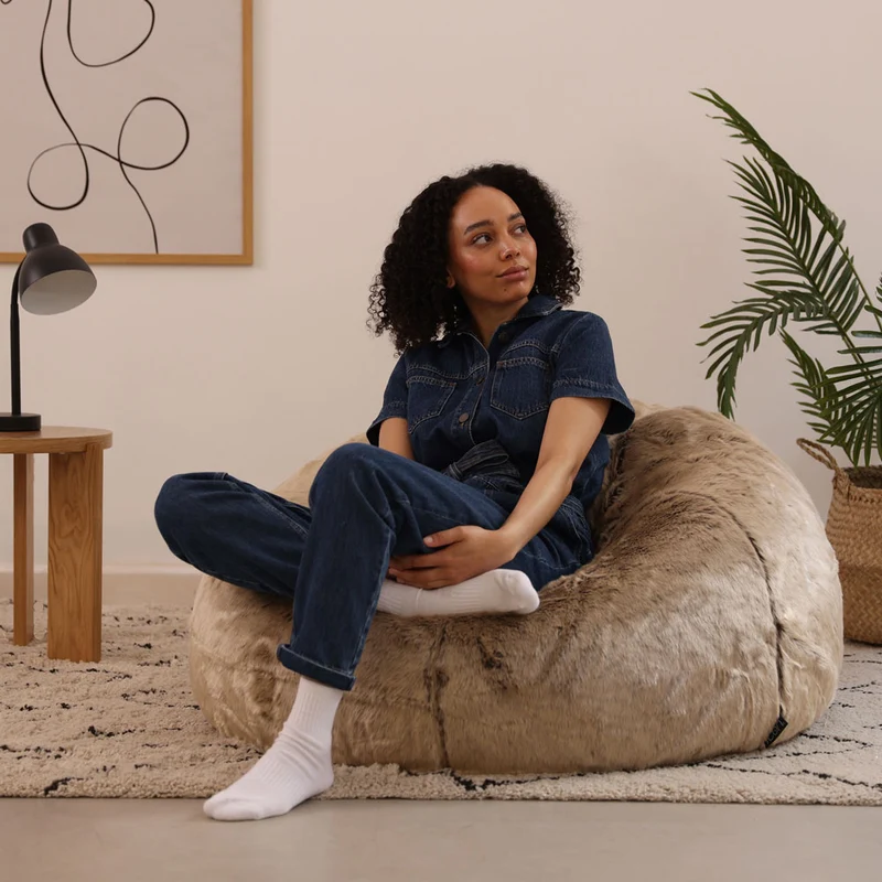 Sitzsack aus Kunstfell – Nerz