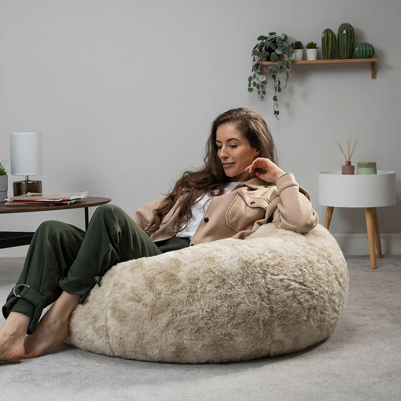 Sitzsack aus Kunstfell – Braun