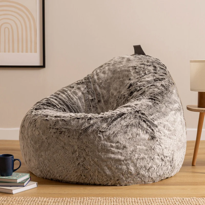 Arctic Wolf Kunstfell-Lounger, Grau