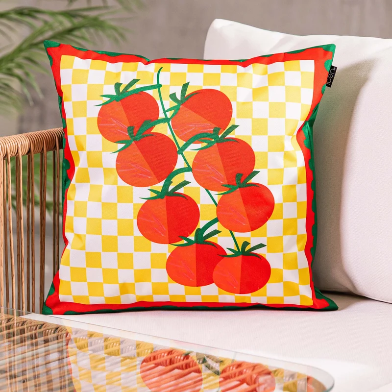 Italienischer Tomaten-Druck Indoor-Outdoor Kissen