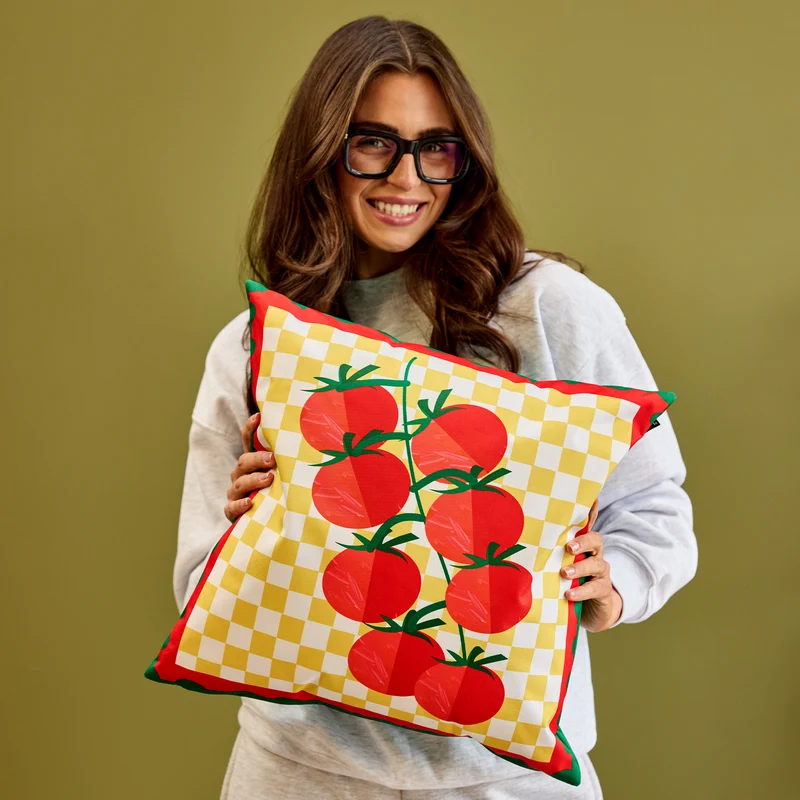 Italienischer Tomaten-Druck Indoor-Outdoor Kissen