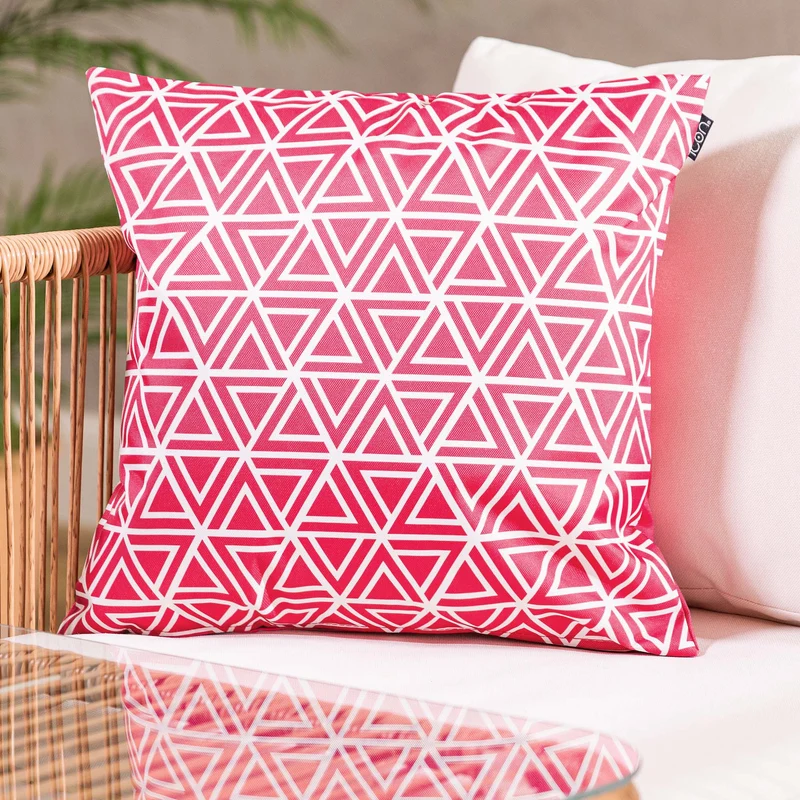 Art Deco Kissen für Drinnen und Draußen – Rosa